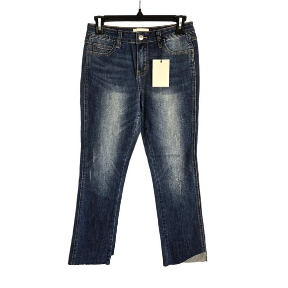 Evidnt Florence Straight Leg Jeans Raw Hem Mid Rise NWT Size 26 $108 - Picture 1 of 6